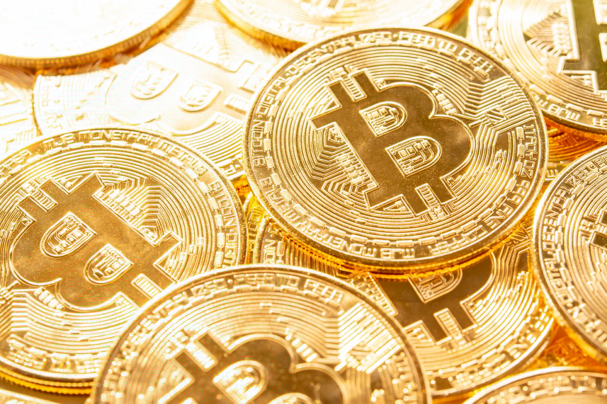 Bitcoins coins background. Crypto currency, bitcoin, BTC,