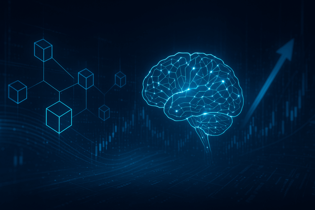 Futuristic financial chart representing the growth potential of AI-Powered DeFi.