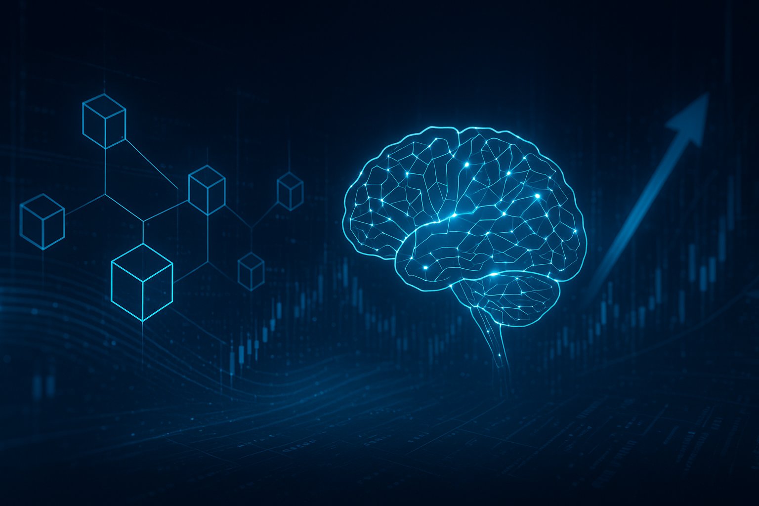 Futuristic financial chart representing the growth potential of AI-Powered DeFi.