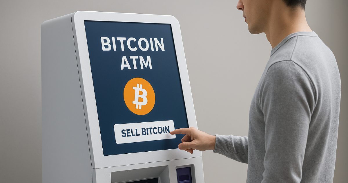 Person using a Bitcoin ATM, representing Bitcoin ATM taxes and IRS reporting obligations.